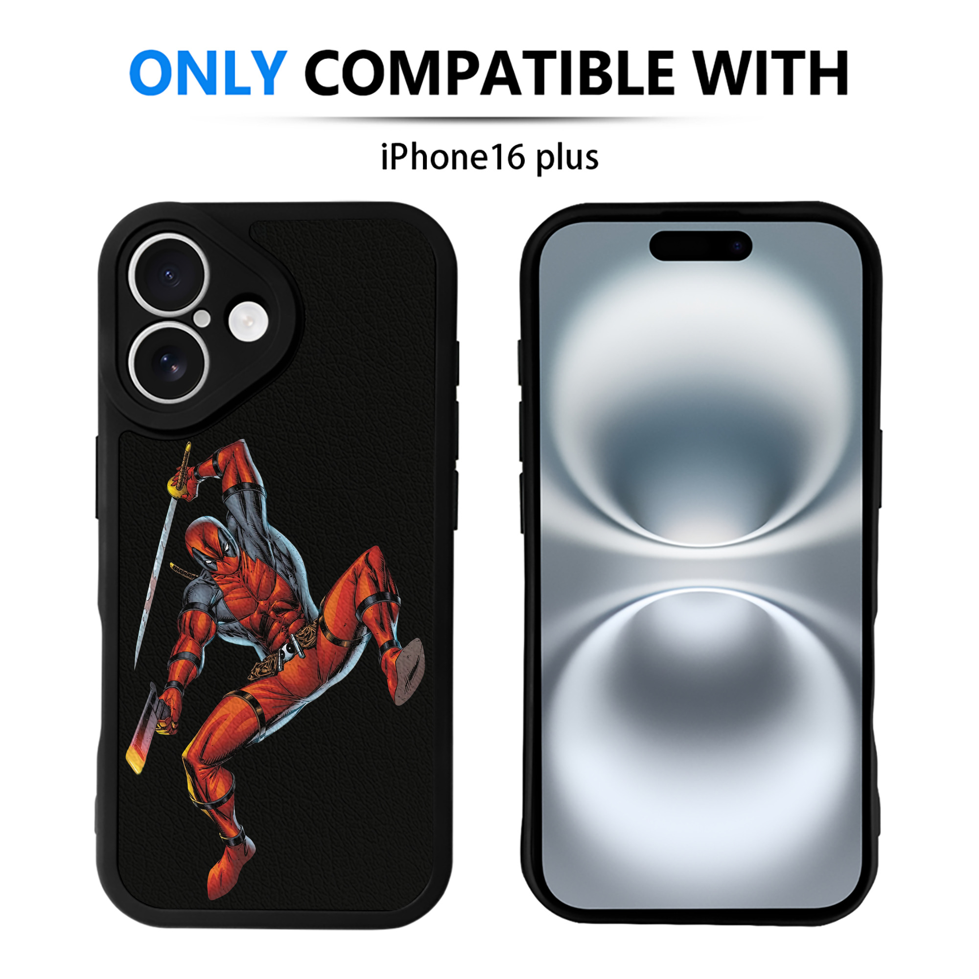 （画像用） Deadpool デッドプール 【iPhone 16シリーズ対応】シリコンスマホケース（レザー調） 材質：シリコン